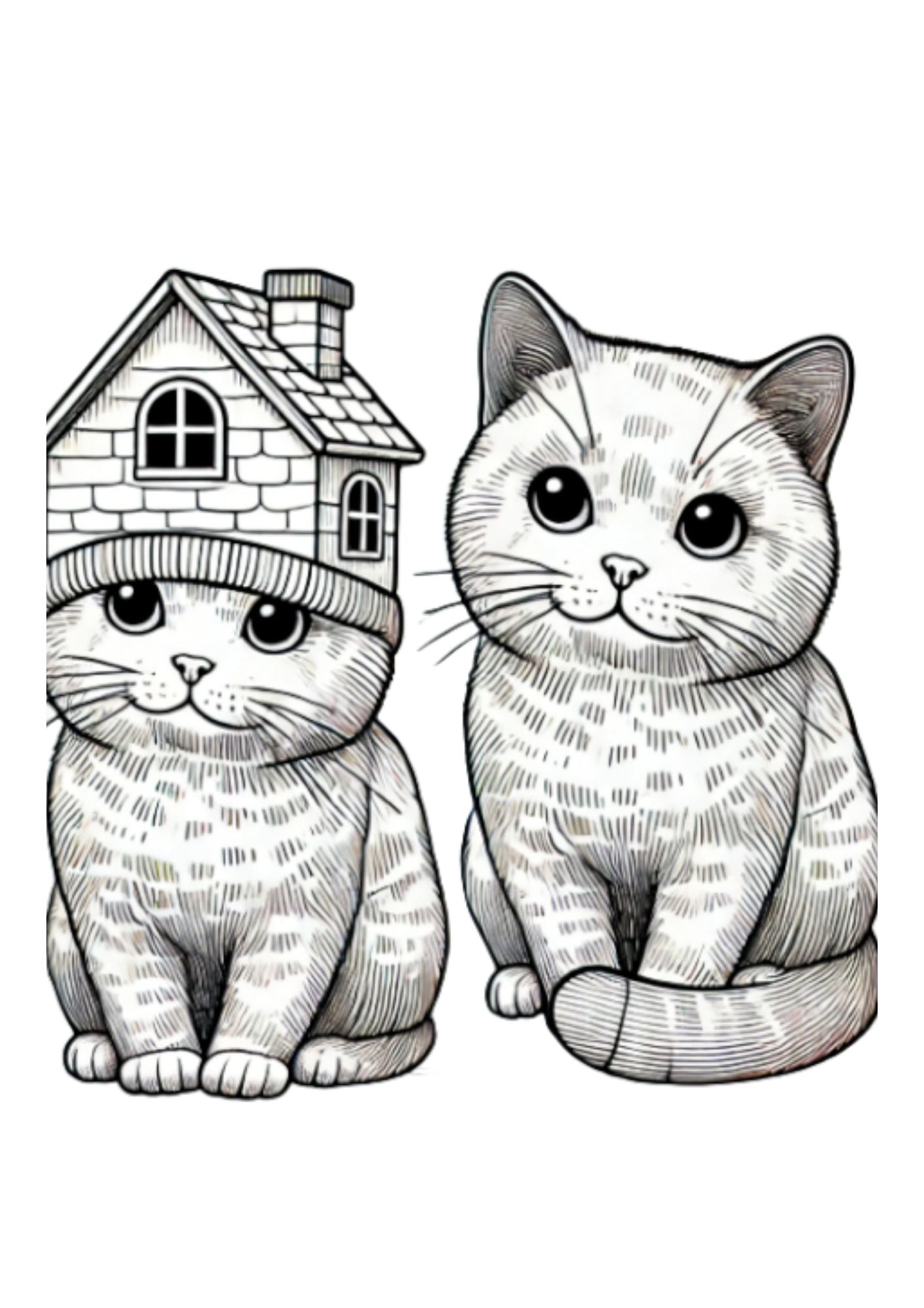 House Cat Coloring Page
