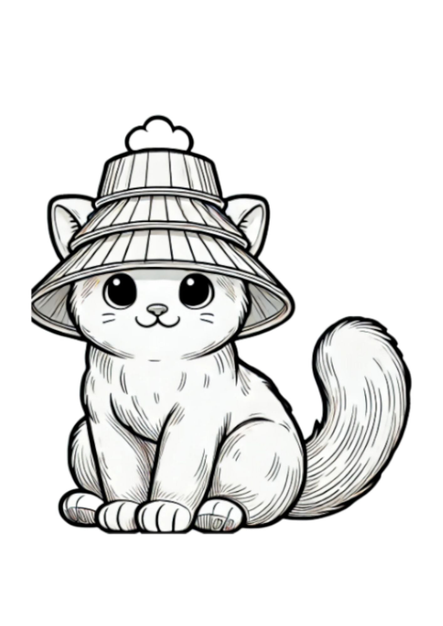 Straw Cat Coloring Page