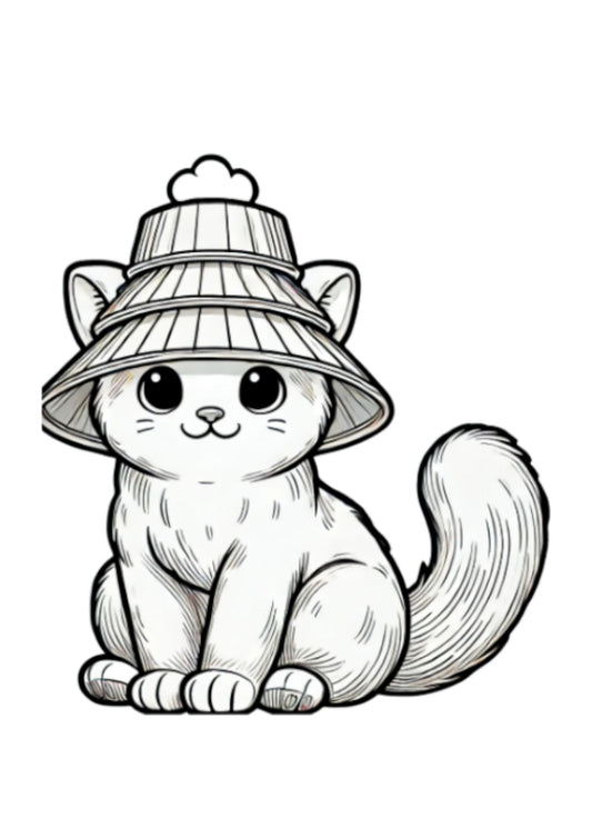 Straw Cat Coloring Page